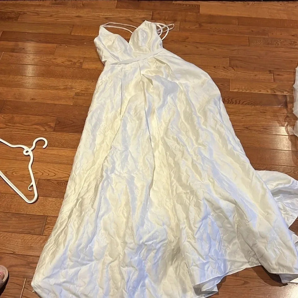 Galina Ivory Floral Print patterned  Wedding Gown Bridal Sleeveless Sz 4 - Picture 9 of 17